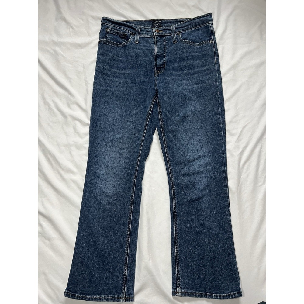 J Crew Women's High Rise Crop‎ Flare Jeans Denim Size 30